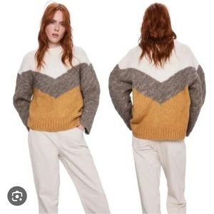 Zara chevron colourblock knit sweater